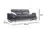 Atelier Del Sofa Sofá 2 Plazas Antracita, Comodidad y Estilo con Marco de Madera de Haya y Patas de Metal Negro Mate